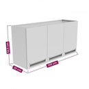 Armário de Cozinha Aéreo Colormaq Roma 3 Portas 52,5x105cm em Aço