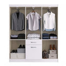 Guarda Roupa Casal 6 Portas 1 Porta Basculante 1 Gaveta Dallas Espresso Móveis Branco