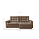 Sofá 3 Lugares Retrátil Lubeck Plush Suede Bege