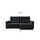 Sofá 3 Lugares Retrátil Lubeck Plush Suede Grafite